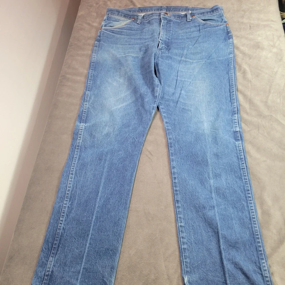 Wrangler Mens Cowboy Cut Straight Leg Jeans Blue Medium Wash 40x32 Vintage Style